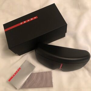 Prada Black Sunglasses Case with Red Accent